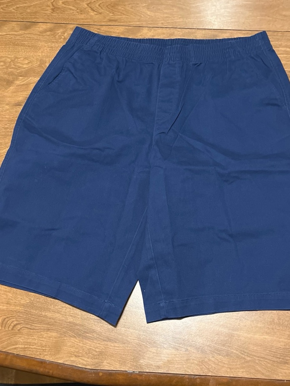 Lands' End Women's Navy Flat Front Elastic-Waist Shorts